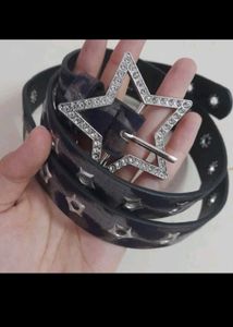 Leopard Print Star Buckle Belt