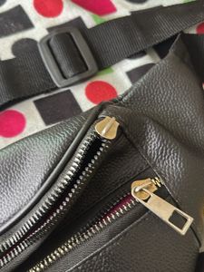 Black Leather Belt Bag