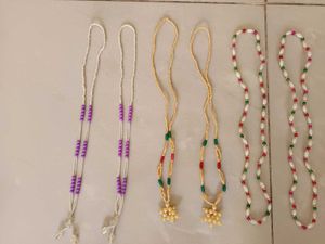 10 Pieces Assorted Beaded Haar Mala Necklaces