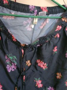 Charming Floral Print Pajama Top