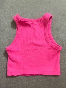 Pink Ribbed Tank Top