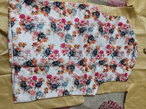 Men's Floral Print Nehru Jacket Set