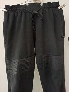 2psc Premium Unisex Black Mesh-Panel Track Pants