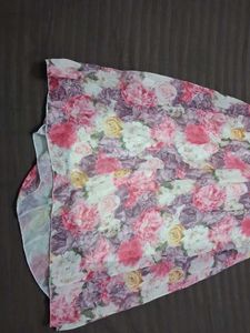 Floral Print Strapless Dress with Bow