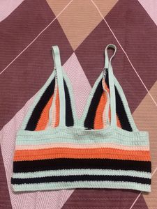Crochet Striped Crop Top