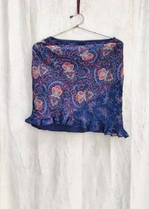 20V. Navy Blue mini floral skirt