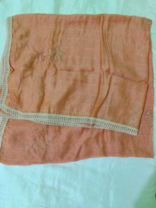 Elegant Peach Brown Dupptta with lace border 🤎