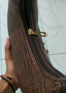 Stylish Croc-Embossed Hobo Bag