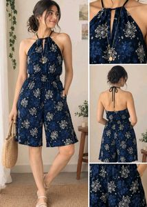 🖤Floral Jumpsuit with Halter Neck