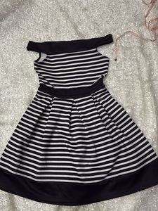 Chic Off-Shoulder Striped Dress