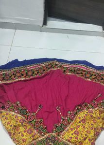 Garba dress pink Embroidered Lehenga Choli Set