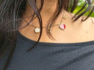 Charm Necklace with Heart and Ballerina