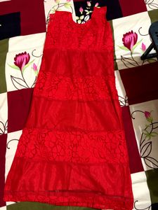 Elegant Red Lace Ethnic kurta