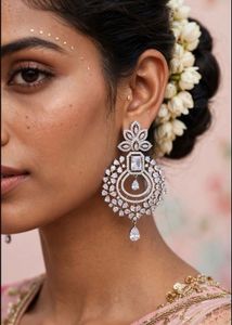 Sparkling CZ Statement Earrings( with free gift )
