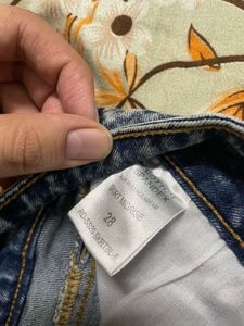 Acid Wash Denim Skirt