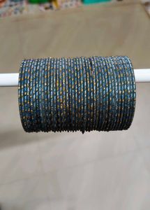 Stylish Blue & Gold Bangles Set