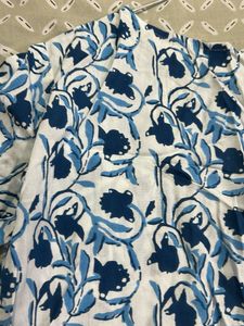 Blue Floral Print Kurta