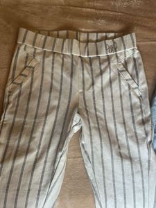 Light Blue &amp; Striped Casual Pants for girls