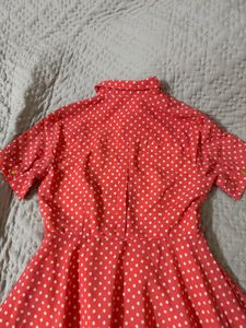 Coral-Pink 💞Polka Dress
