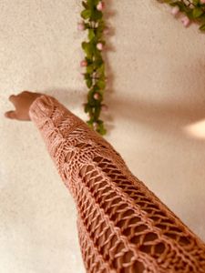Peach Open Knit Cardigan