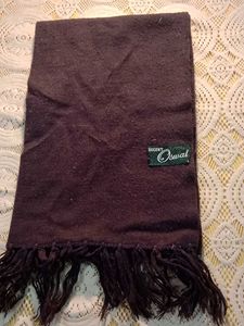 Brown Wool Scarf with Fringe