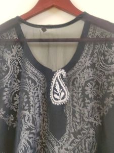 Black Hand embroidery Kurta