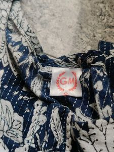 Blue Floral Print Kurta