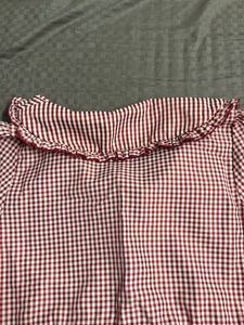 Red Gingham Peplum Blouse