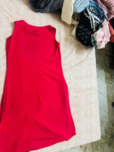 Hot Pink Button-Down Sleeveless Dress