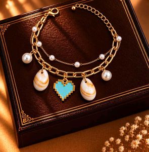 Anti Tarnish Double Layer Bracelet with Charms