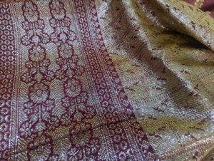 Maroon Banarasi saree