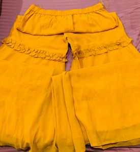 Yellow Mirror Work sharara set