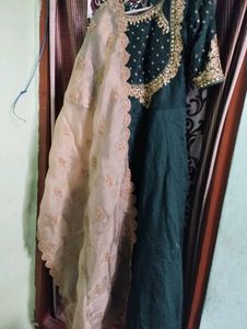 Designer Gown With Heavy Work &amp; Dupatta