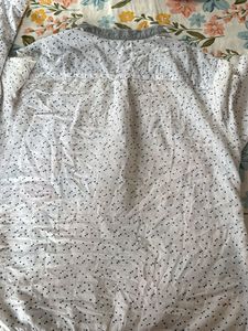 White Polka Dot Button-Up Top