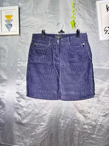 Purple Corduroy Mini Skirt