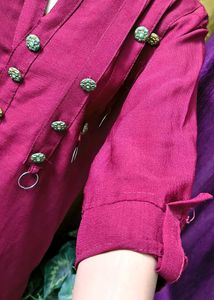 Stylish Magenta Kurti with Unique Button Detail