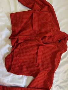Vibrant Red Textured Shirt