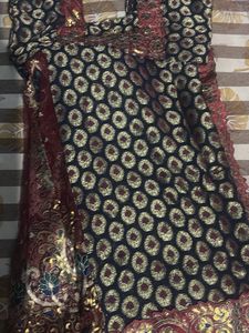 Elegant Brocade ready made saree with blouseSet
