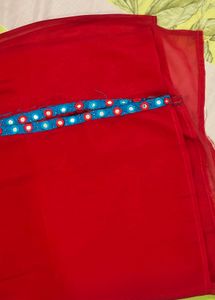 Blue Kurta Set with Red Pants