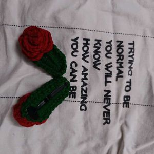 Crochet Rose Hair Clip (Pair)