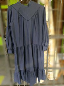 Navy Blue Midi Tiered Dress