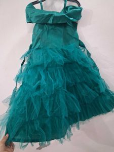 Elegant Teal Tulle Gown