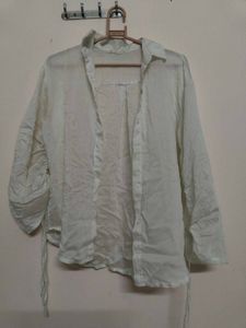 off-White Sheer Button-Up Shirt
