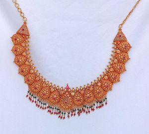 Antique Necklace with Red & Green beads