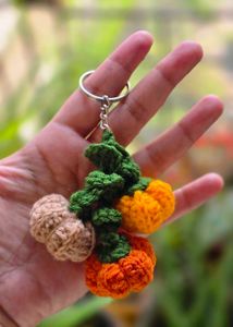 Handmade Crochet Pumpkin Keychain