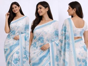 Elegant Floral Print Saree