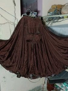 “Designer Brown Silk Lehenga Choli