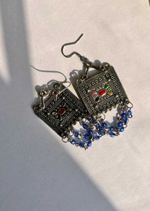 Bohemian Oxidized Silver Dangle Earrings