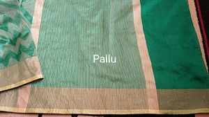 Green Chevron Print Saree