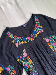 Boho Embroidered floral top
